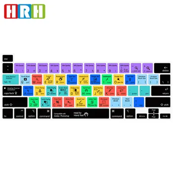 

HRH Silicone Shortcut Hotkey English PS Keyboard Cover Skin For MacBook Newest Pro16 inch A2141 pro 13 A2289 A2251(2020Release)