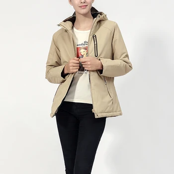 

Winter USB Electric Heating Hooded Thermal Jacket For Skiing Hiking Warmer Coat