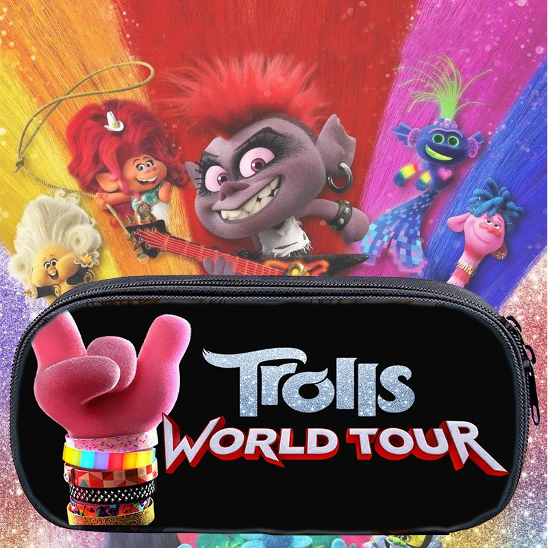 

Trolls World Tour Fashion Multifunction Pen Bags Stationery Bag Cosmetic Bag Holder High Capacity Pencil Case Boys Girls