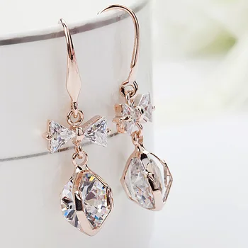 

CE2123 New crystal earrings Long Fashion Earrings simple Earrings