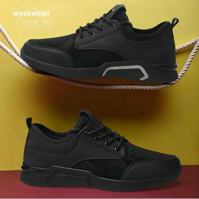 

New Summer Boy Sneakers All black lace up Shoes Male Outdoor Light Trainers Mens Mesh casual Breathable Shoes yu89