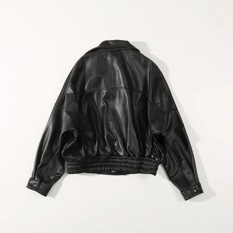 

2020 Autumn New Sheepskin Long-sleeved Short Genuine Leather Jacket Women