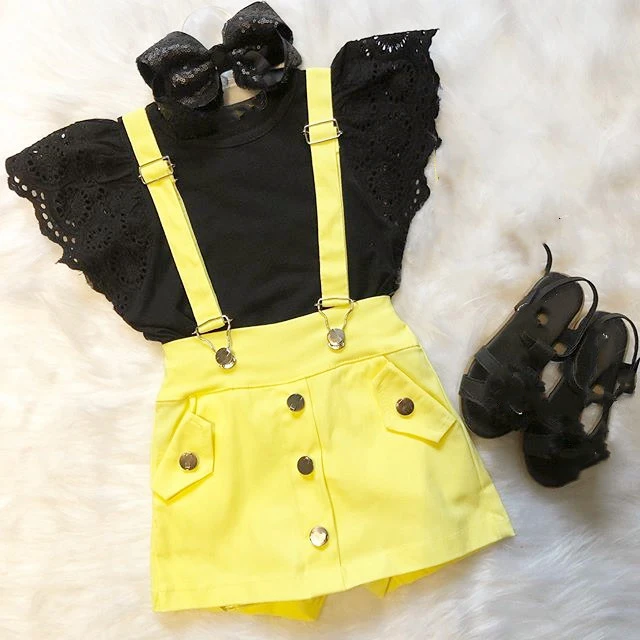 black and yellow bib overalls