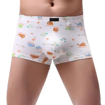 

Antibacterial Healthy Men Underwear Boxer High Quality Flat Pant Trousers Elastic Pants Knickers Sexy Print Baggy Underpants#D