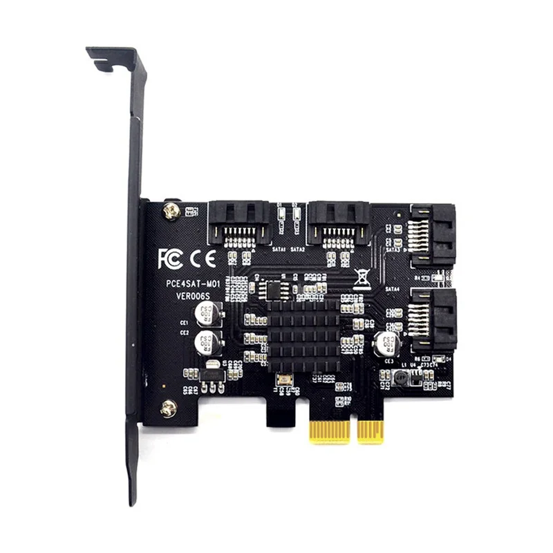 PCI-E к sata3.0 Плата расширения контроллера 4 порта 6G riser card расширение IPFS жесткий диск майнинговая карта 88SE9215