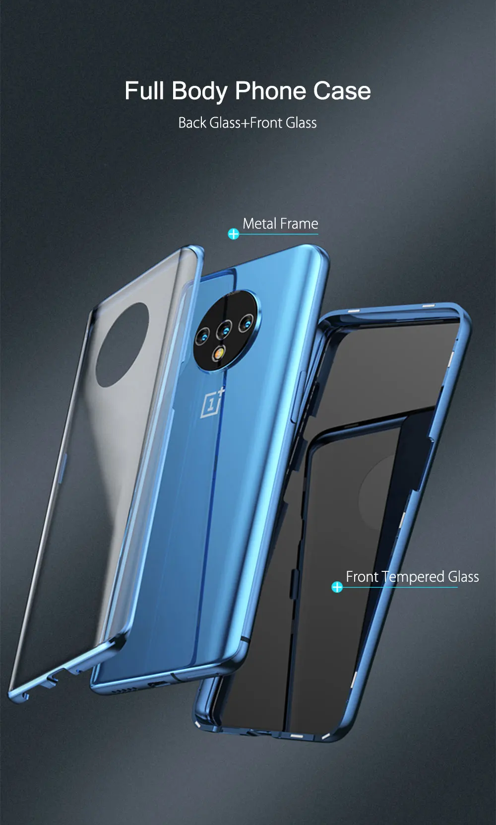 Natrberg Магнитный чехол для Oneplus 7 T чехол металлический 360 полный двойной закаленное Стекло жесткая задняя панель на Oneplus One Plus 7 T чехол