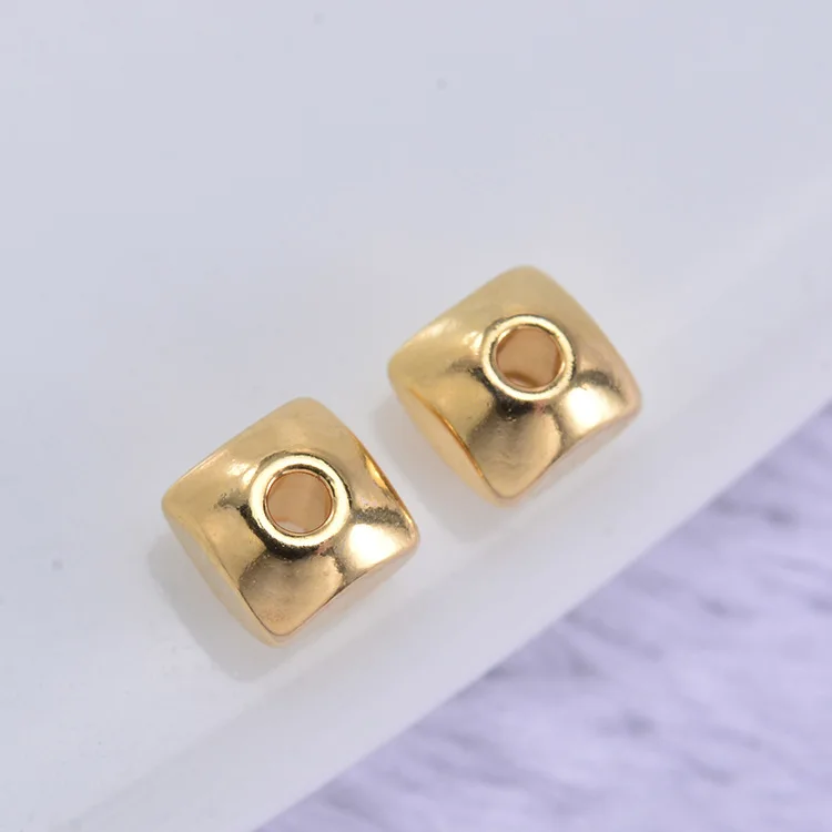 24K Gold Color 351) 20 шт 4x3 мм 24K золотой цвет латунный квадратный браслет с бисерными вставками высокого качества Diy ювелирных изделий Аксессуары - Цвет: 24K Gold Color
