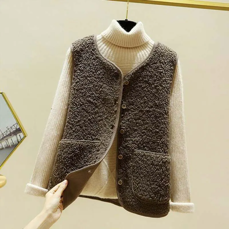 Gilet Femme Sans Manches Hiver Chaud à Capuche - Matelassé Zippé & Boutons, Poches, Style Décontracté Élégant Automne/Hiver