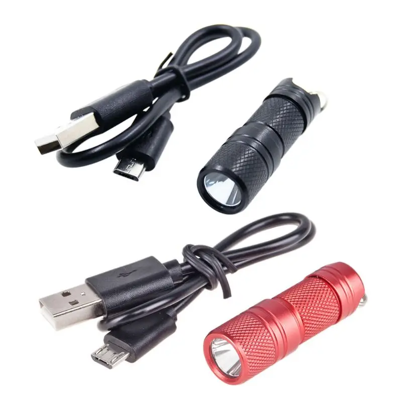 Карманный карманный мини usb СВЕТОДИОДНЫЙ светильник-вспышка, Электрический фонарь, портативный водонепроницаемый перезаряжаемый белый светильник, брелок для кемпинга