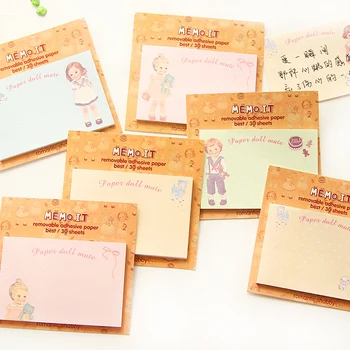 

10 pcs/Lot Post sticky notes Paper baby doll memo pad Self-adhesive stickers Cute stationery Office tools School supplies FM651
