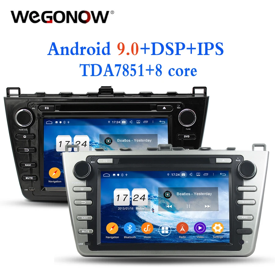 2DIN Android 9 0 для MAZDA 6 Ultra Ruiyi 2008 2012 4 Гб ОЗУ 8 ядерный автомобильный dvd плеер gps ГЛОНАСС