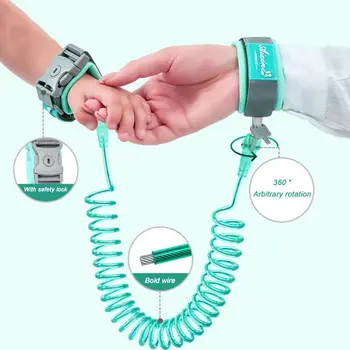 

1-12Years Toddler Baby Girls boys 360°Anti Lost WristLink Traction Rope Kids Safety Harness Leash Strap