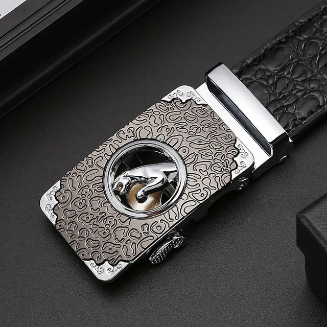 black belt with holes 2021 Real Leather Belts for Men 3.5cm Width Brand Fashion Automatic Buckle Black Genuine Leather Belt Men's Belts men's belts