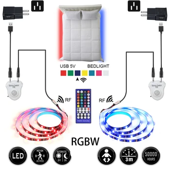 

Motion Sensor LED Strip LIGHT PIR Sensor 5050 rgbw rgbww USB 5V for Closet Stairs Under Bed Light Bedroom Washroom Night Lights