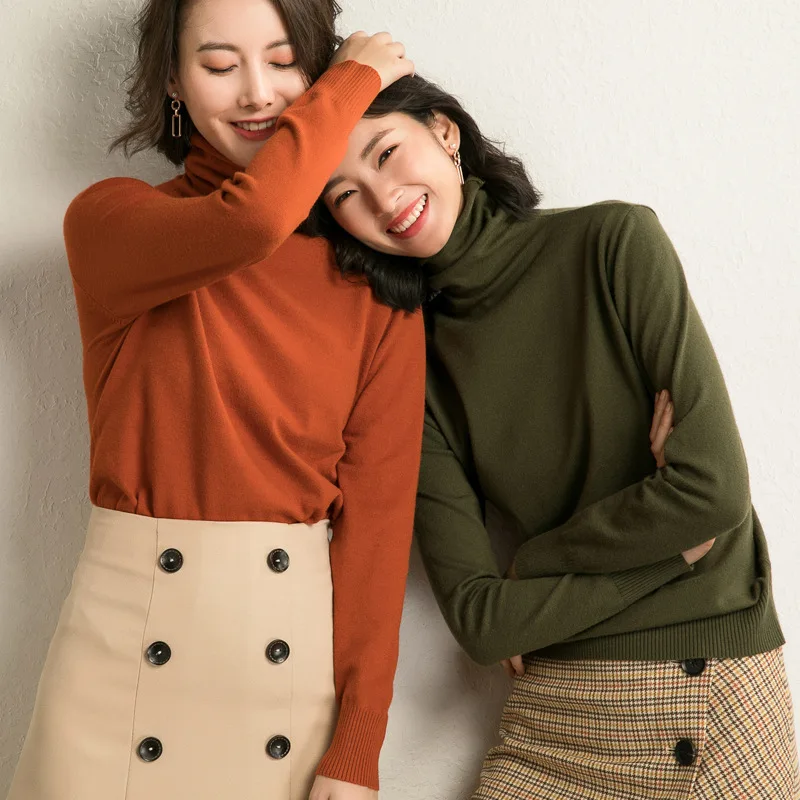 maglioni donna 2019 New Slim Fit Womens Sweater Long-Sleeved Women Sweater Solid Color Women'S Turtleneck Sweater pull femme