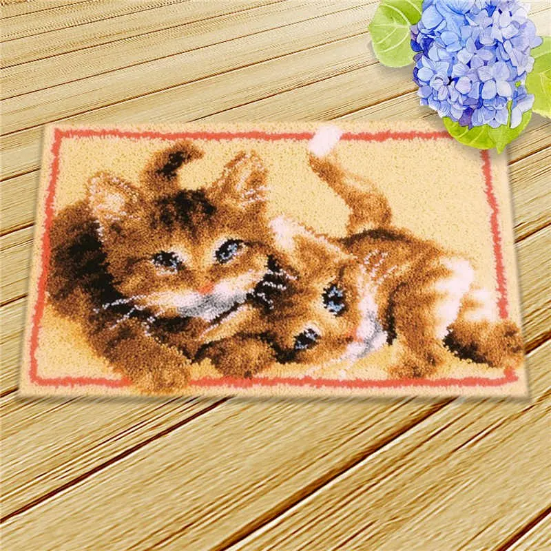 Prajna Carpet Embroidery Latch Hook Kit Cartoon Animal undefined Latch Hook Rug Button Pad Package Smyrna Package Carpet DIY knitting needle art Needle Arts & Craft