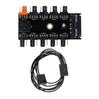 

1Pc IDE Molex 1 To 10 Way PWM Cooling Fan Hub 12V 4-Pin Power Socket PCB Adapter for PC computer Water Cooling System