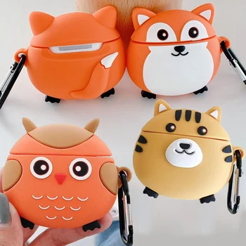 

For Airpods 1 3D Cute Cartoon Fox Owl Bird Case for Apple Airpods 2 Chick Rooster Elk Deer Raccoon Tiger Wireless Earphone Cover