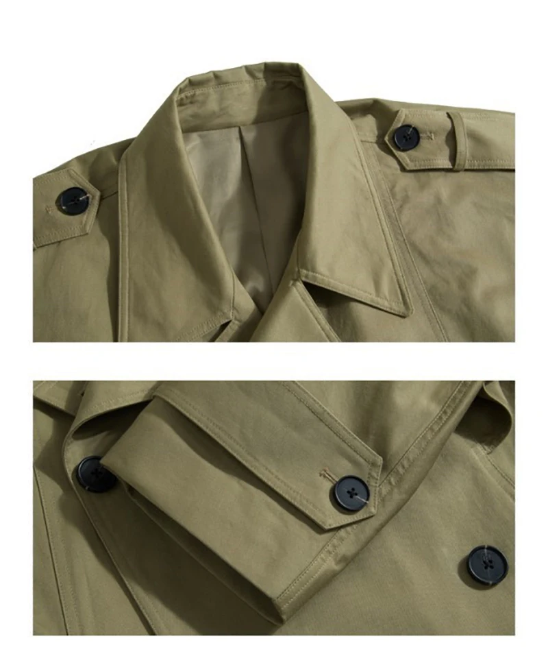 Women 's Trench Coat Mid -length 2021 New Korean Style Elegant Fashion Casual Spring and Autumn Khaki Long Double Breasted Full