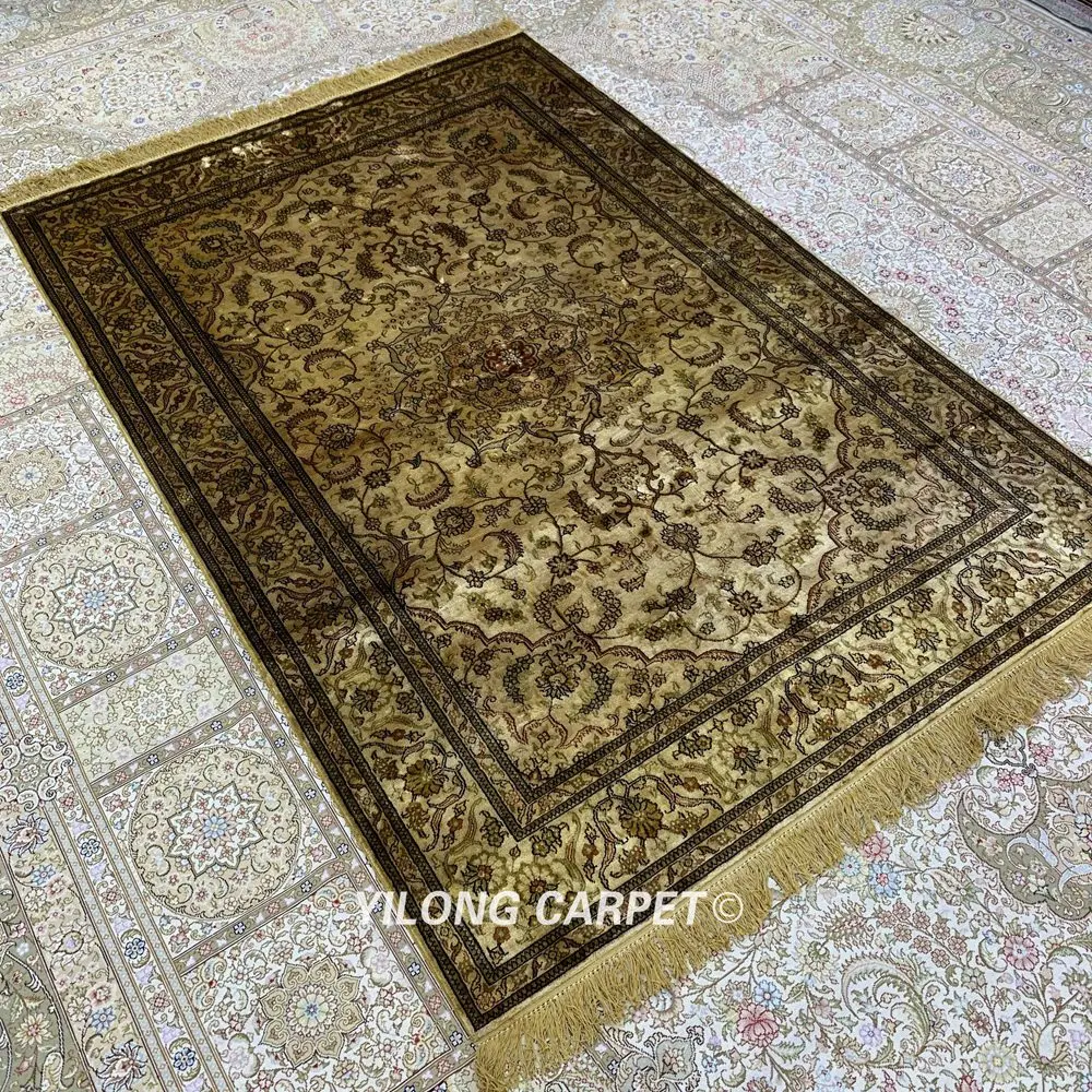 YILONG 4'x6' Восточный шелковый ковер традиционный vantage valueble антикварные персидские ковры (LH1008B)