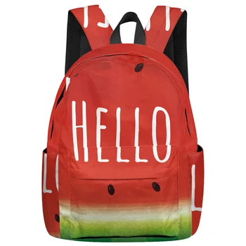 

Watercolor Watermelon Texture Backpack For Teenage Travel Bags School Bags Backpack Interior Key Chain Holder