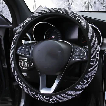 

Universal Car Steering Wheel Cover Auto Ethnic Flax Soft Skidproof Elastic Band Steering Wheel Cover Car Styling 38cm