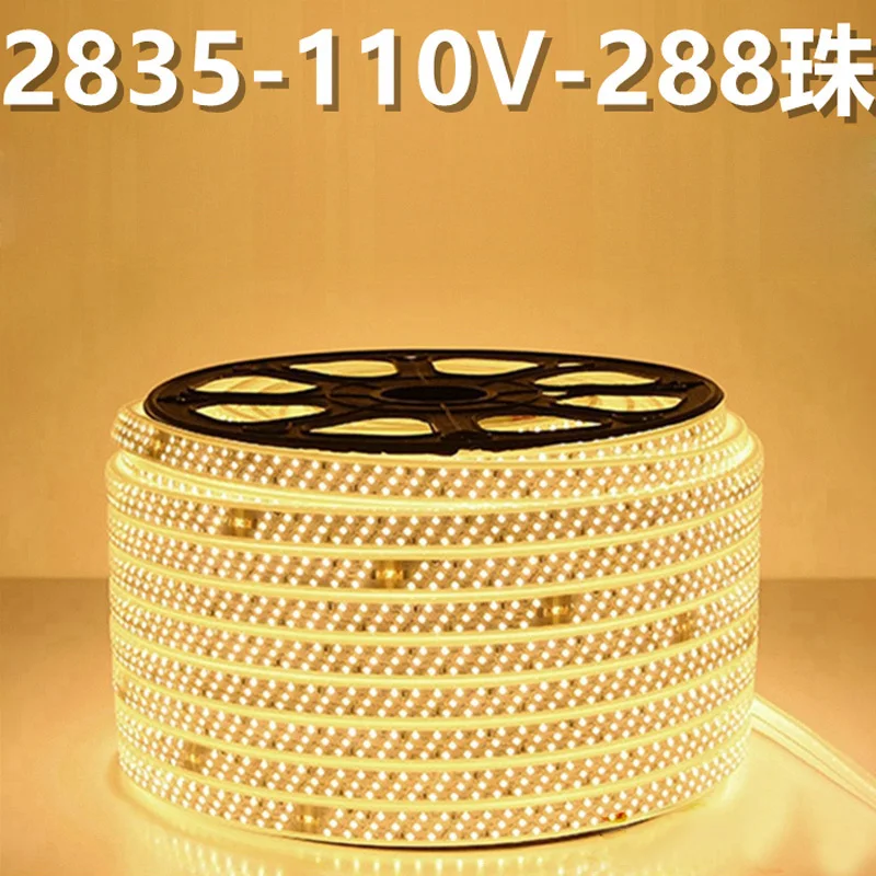 buy Fanlive 100m lot 288leds m Three Row Smd Rgb Led Strip Light Lights AC110V 220V SMD2835 IP65 Waterproof Neon Flexible Lighting