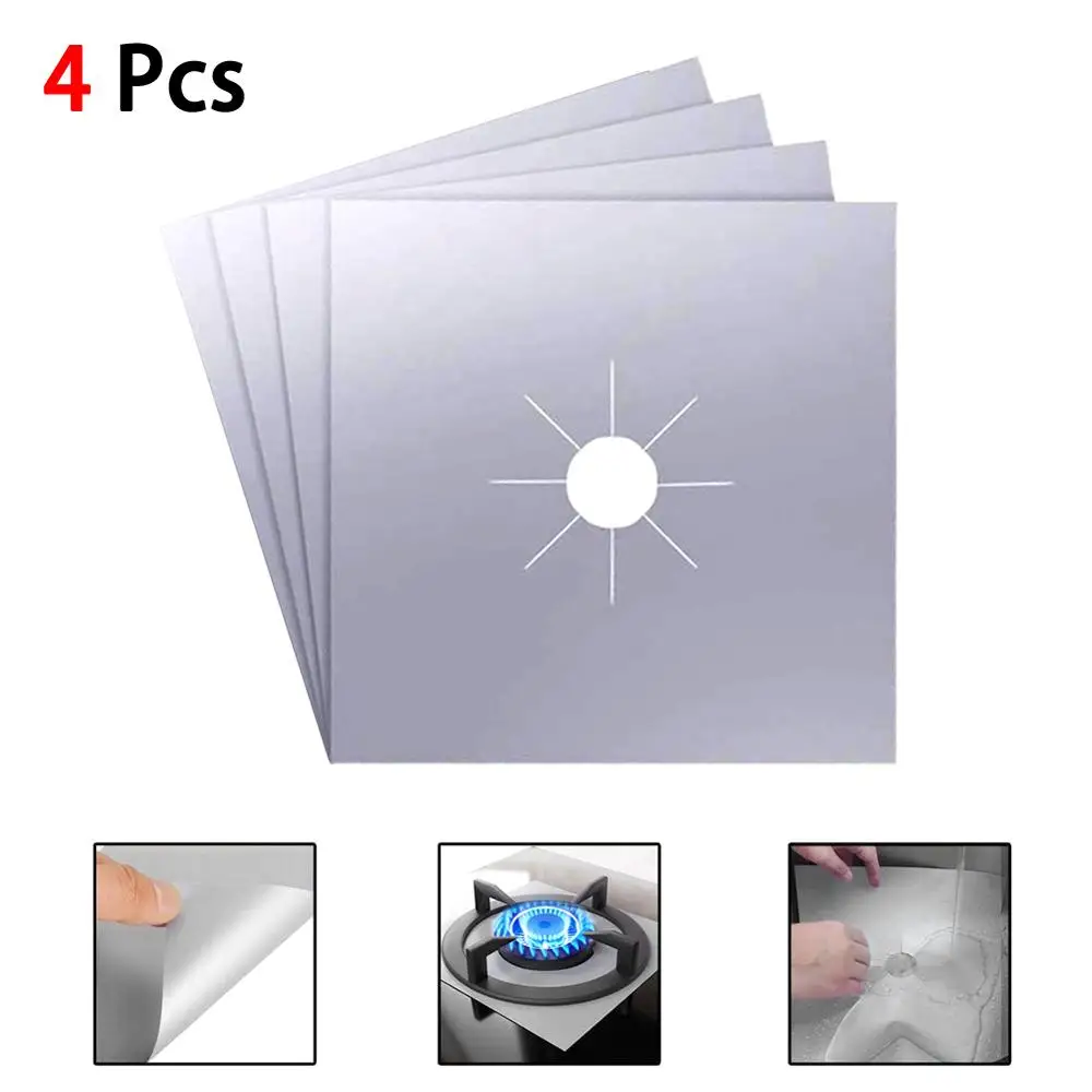 

4/6/8 PC Gas Stove Protector Cooker cover liner Clean Mat Pad Kitchen Gas Stove Stove Top Protector Kitchen Accessories