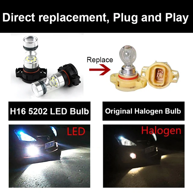2PCS For Chevy Traverse 2018 2019 2020 LED Car Front Fog Driving Light Bulbs DRL Lamps 2504 PSX24W 12276 Error Free Accessories 3