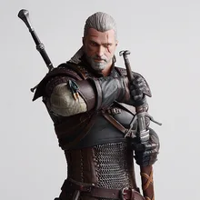 25 سنتيمتر Wicher 3 البرية هانت Geralt من ريفيا البلاستيكية الجماعية عمل الشكل الظلام الحصان ديلوكس المفاتيح لعبة مجسمة(China)