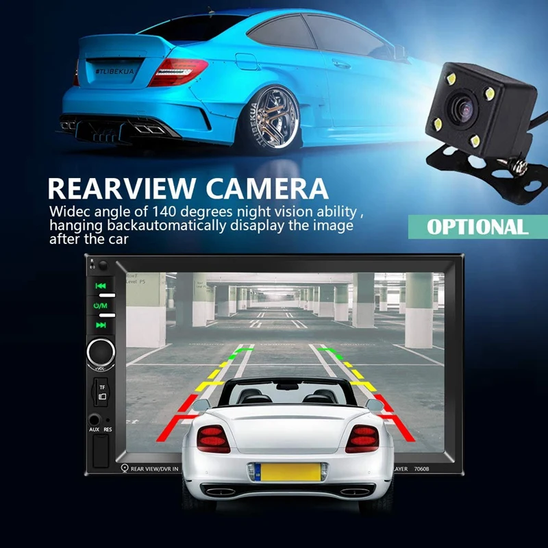 Двойной Din 7 дюймов HD пресс-экран Автомобильный радиоприемник, автомобильный MP5 плеер головное устройство, поддержка Bluetooth Android/iPhone Mirror Link FM