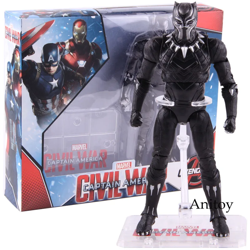 Panther withbox Marvel Мстители Бесконечность войны танос пантера человек паук Железный человек Капитан Америка фигурка Коллекционная модель игрушки - Цвет: Panther withbox