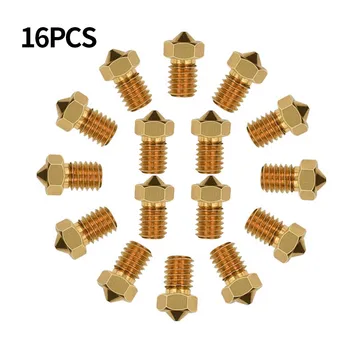 

For Ender 3 3S Creality CR 10S 16pcs 3D Printer Nozzle Brass V6 Hot End Extruder M6 Reality 3DCR 10 E3D V5 V6 Parts