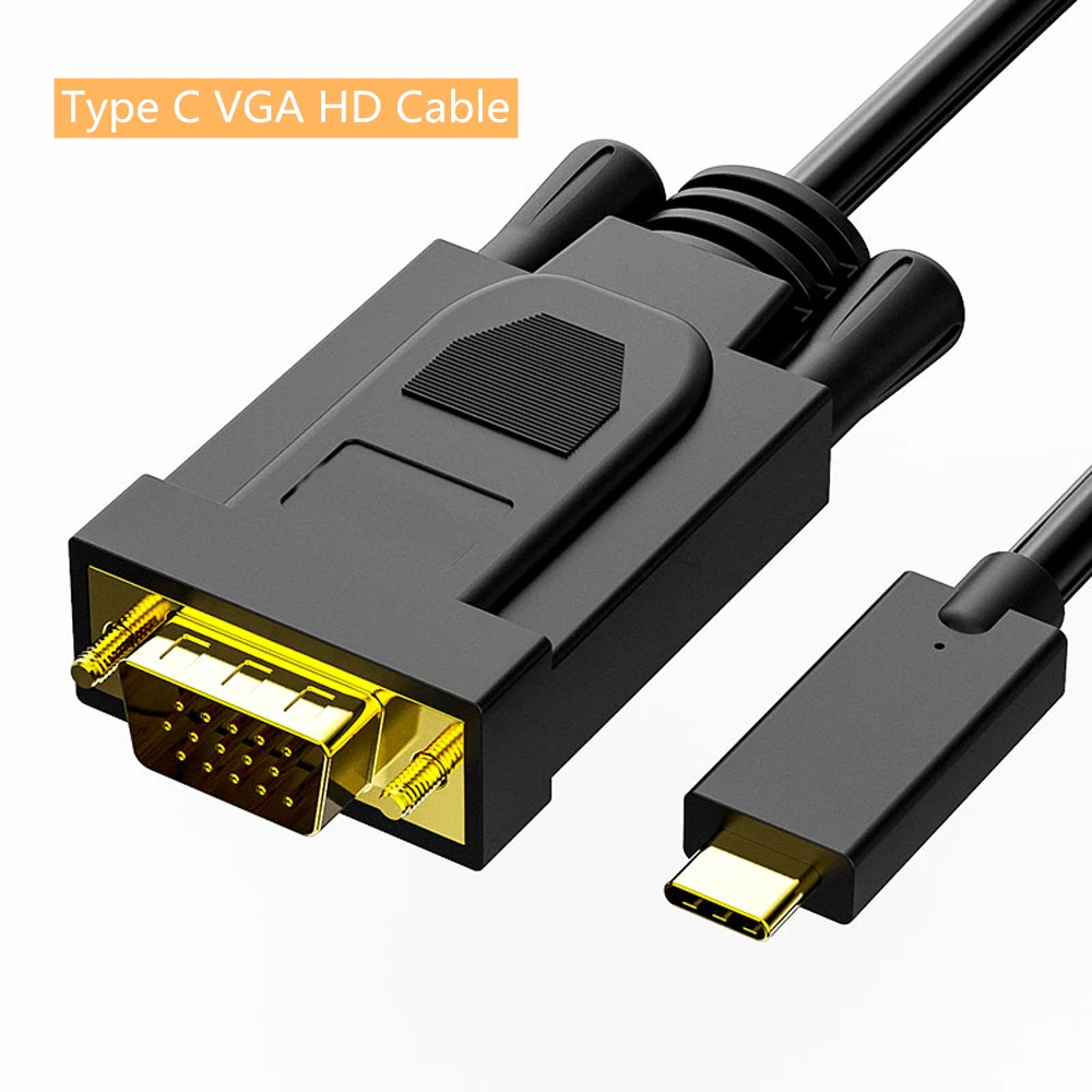 

USB C to VGA HD Cable Type C Adapter Cable Usbc to VGA Male Converter Adapter Cables for MacBook Huawei Samsung VGA Cable