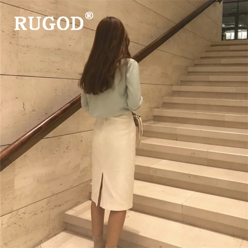RUGOD, новинка, женский кардиган зеленого цвета, мягкий, v-образный вырез, длинный рукав, тонкий свитер, пальто, корейский шик, модное, элегантное, милое пальто