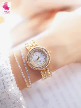 

BS New Style Hot Sales Gold Watch Manufacturers Direct Selling Top Grade Customizable Full Crystals WOMEN'S Watch Drop Ship