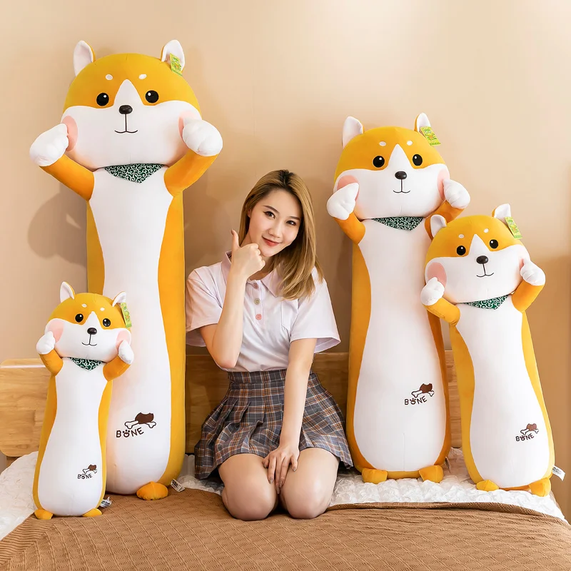 Милая Лежащая плюшевая собака Akita мягкие игрушки животные Сиба-ину чай большая