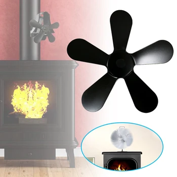 

Fireplace 5 Blades Fan attachment Heat Powered Stove Fan Log Wood Burner Quiet Home Fireplace Fan Efficient Heat Distribution