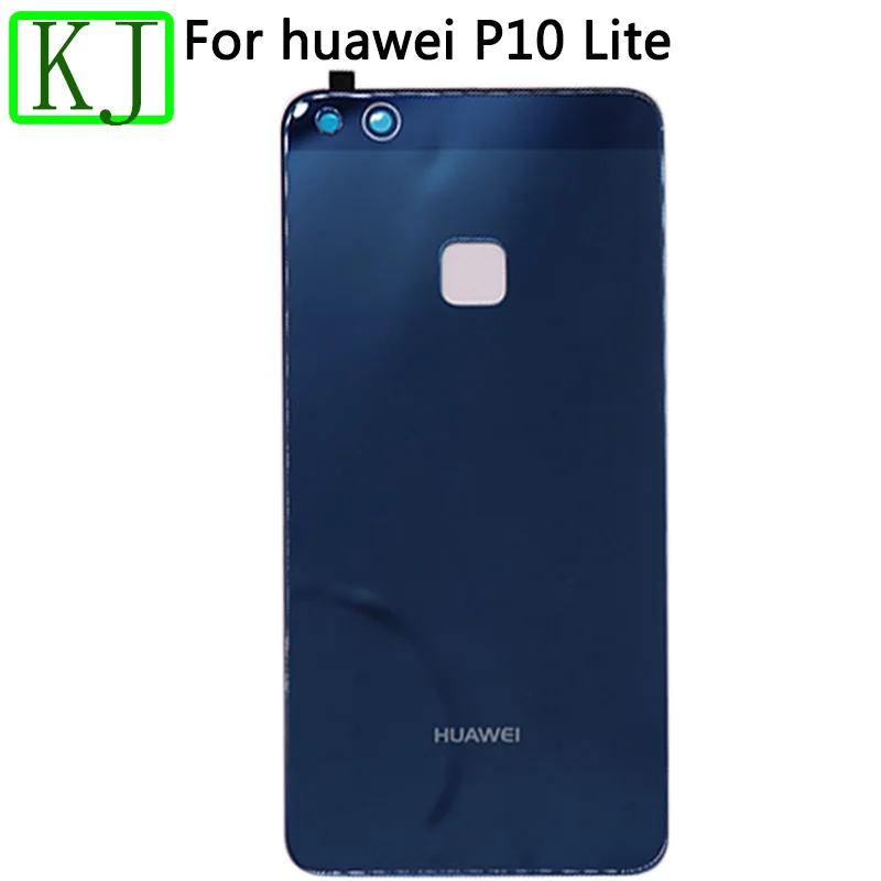 Для HUAWEI P10 Lite крышка батареи Задняя стеклянная дверная панель с клеем для P10 lite задняя крышка Корпус чехол - Цвет: Blue