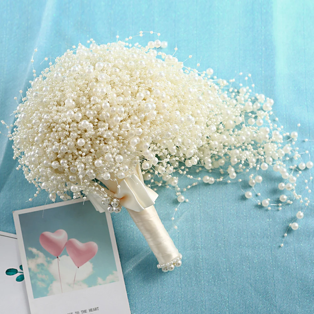 Wedding Bouquets Wedding Flower Decoration Handmade Bridal Bouquet Beauty Pearl Bride Flower Wedding Party Accessory