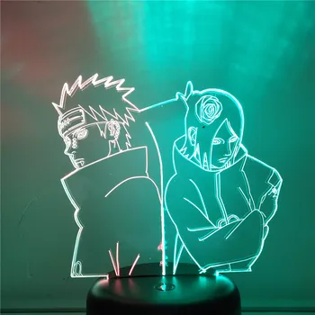 

Anime Figures Naruto Pain Konan 3D LED Double Color Changing Night Lights Home Decor Kids Gift Shippuden Action Figures Toys Set