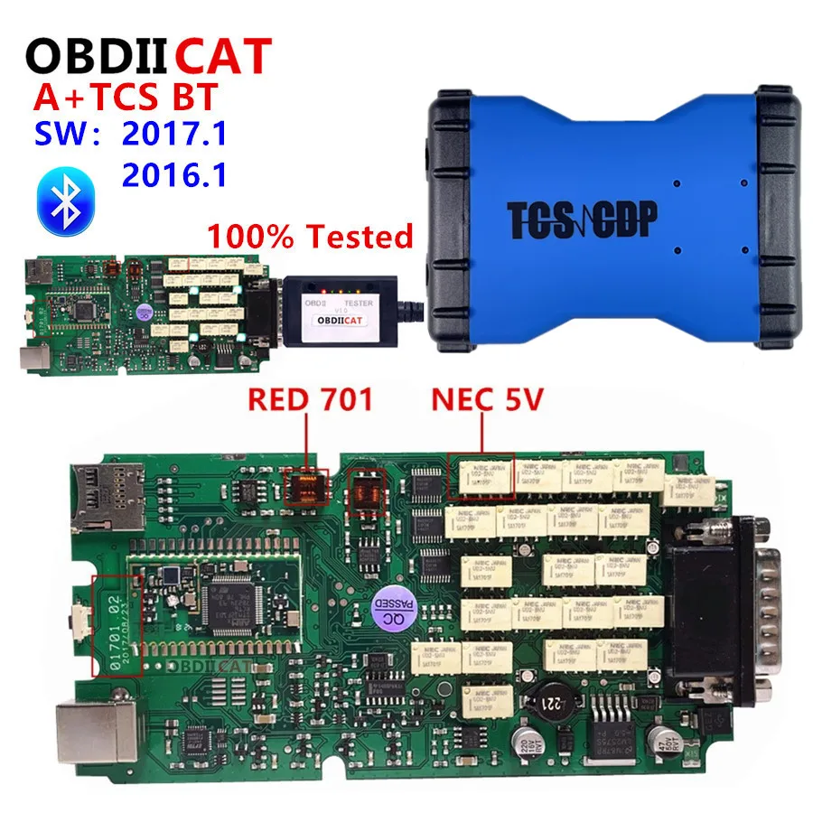 OBDIICAT TCS 2016 R0/2017 R1 Keygen 2 зеленая плата V3.0 9241A чип Multidiag OBDII OBD2 Диагностический