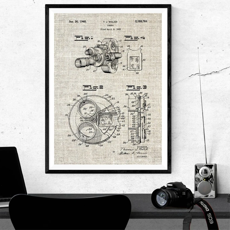Color Filter Camera Patent Canvas Print