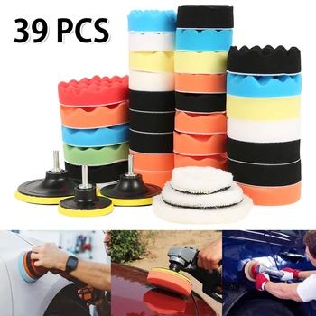 

39Pcs/set Polishing Pad Kit Buffing Pads Car Care Polisher Waxing Polishing Spong Cleaning Set Auto Accessorie