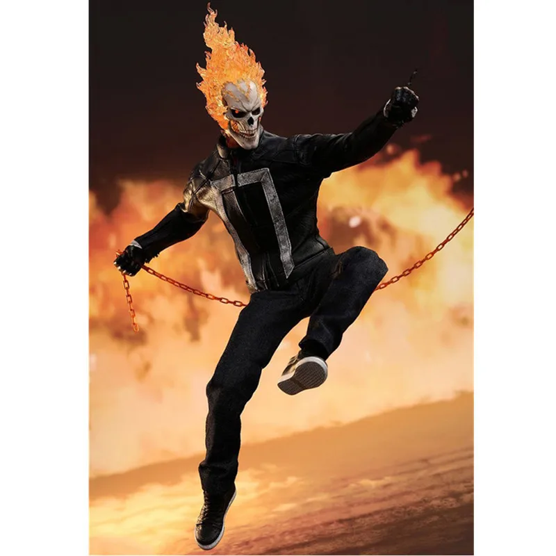 Джони Блейз супергерой Ghost Rider подвижная голова может светиться 1/6 Статуэтка из ПВХ фигурка Коллекционная модель игрушки X4017