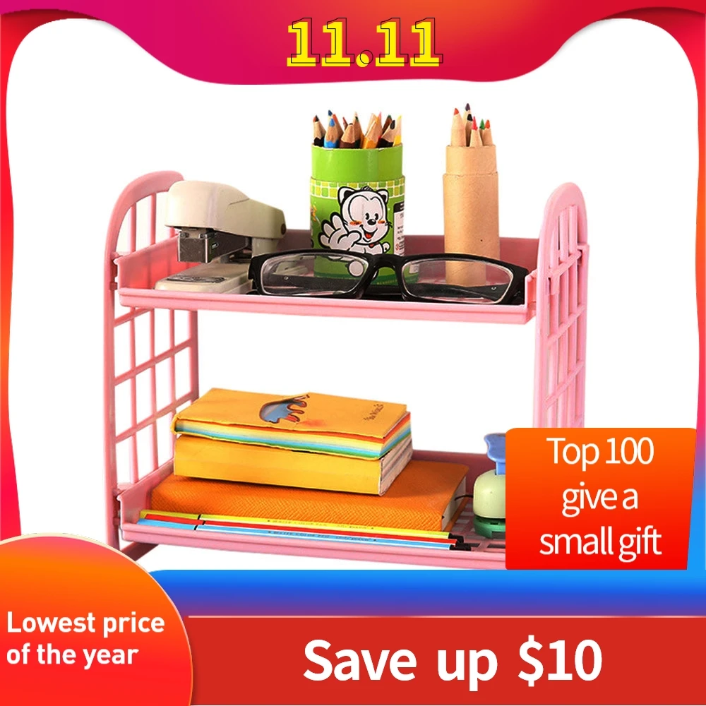 Double Layer Cosmetic Storage organizers Rack Kitchen Bathroom Organizer Plastic Plate popular salle de bain rangement
