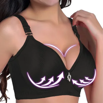 

Fashion Bra Spring And Summer Seamless Sexy Front Button Bra Push Up Underwear Buckle Female Plus Size Wire Free Small Chest