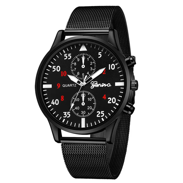

Foreign Trade Hot Sales Men Fashion Simple Eyes Needles Mesh Belt Quartz Watch Students Watch Wrist Watch