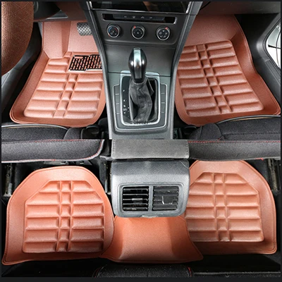 brown Универсальные автомобильные коврики для nissan qashqai j10 note teana almera patrol primera x trail juke автомобильные аксессуары автомобильные коврики - Название цвета: brown