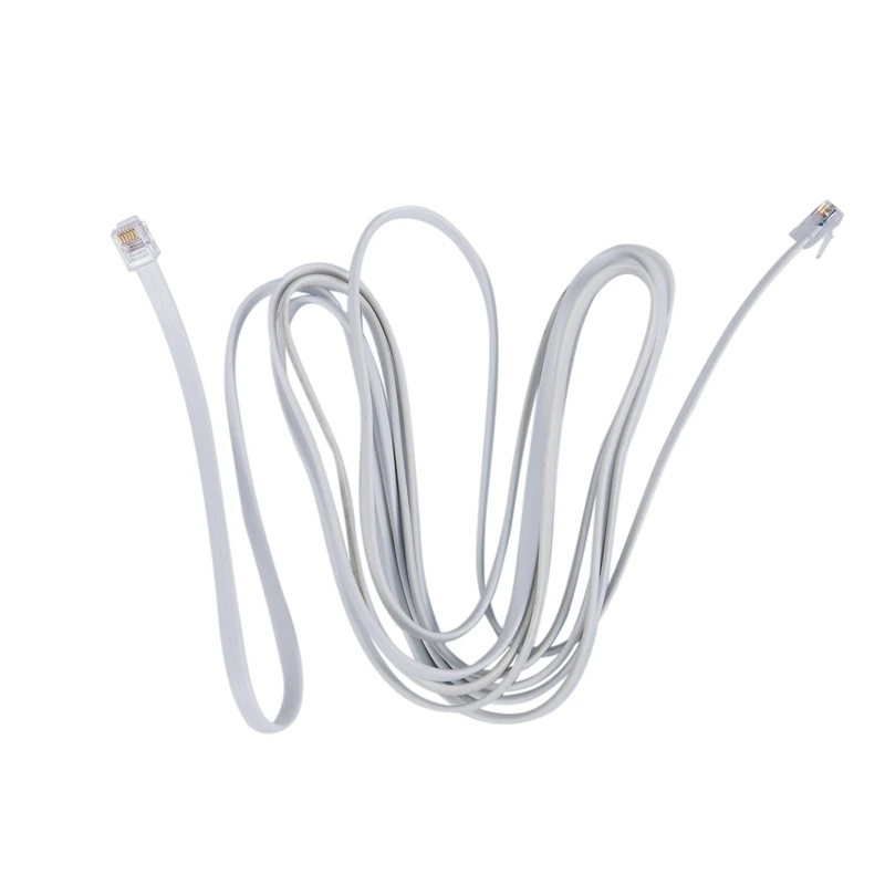 6P6C RJ11 Telephone Extension Fax Modem Cable Line 9.8Ft Length White | Компьютеры и офис